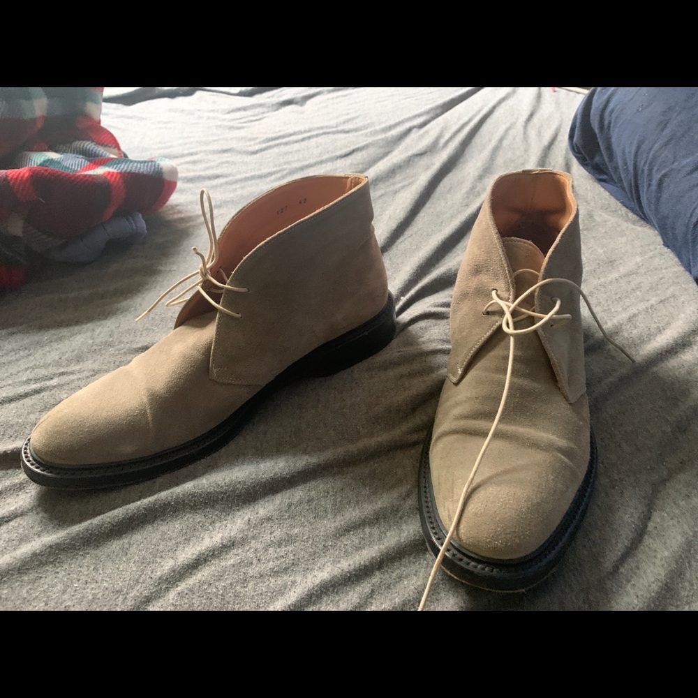 Raf Simons Black/Tan Suede Chukka Boots